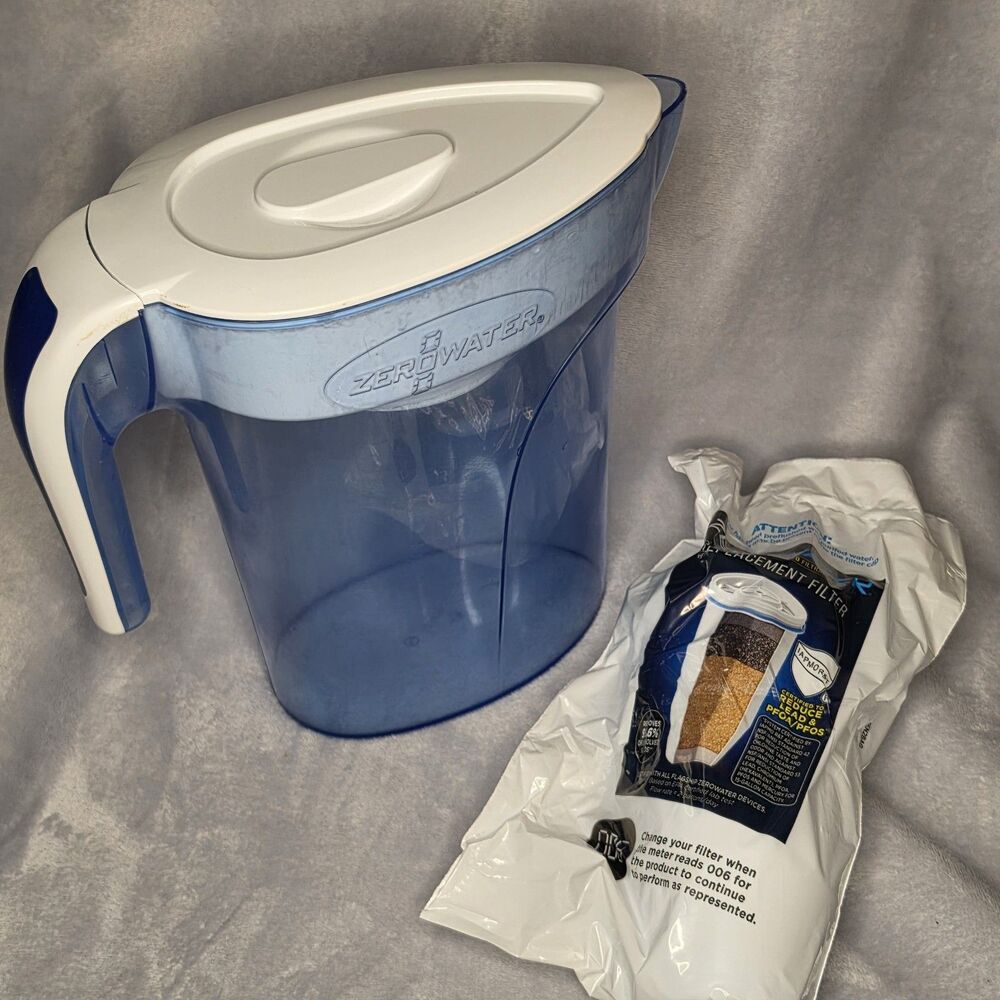 ZeroWater Water Filter Pitcher Used + NEW Sealed Replacement Filter
